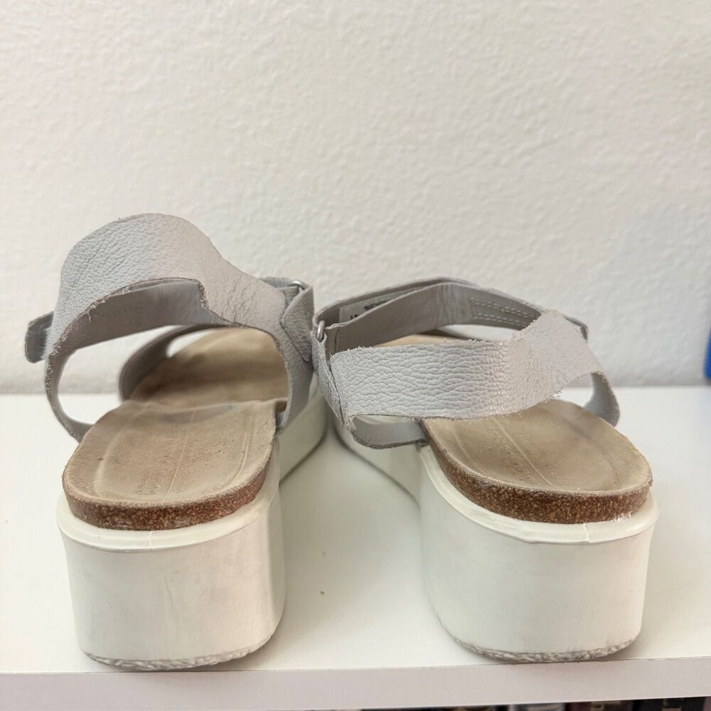 ECCO Flowt Wedge Sandals Women Size 10–10.5 US 41 EU Gray Nubuck Platform Comfor - Picture 4 of 14